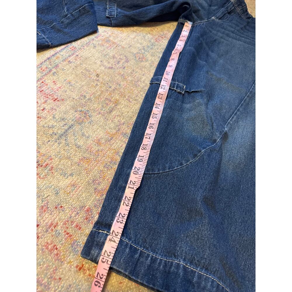 Pilcro Wide-Leg Flare Jeans in Dark Blue Denim - Picture 7 of 8